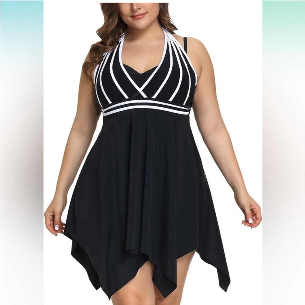 NWT Hanna Nikole Womens Halter
Swimdress Tankini Swimsuit for Women Plus 20W